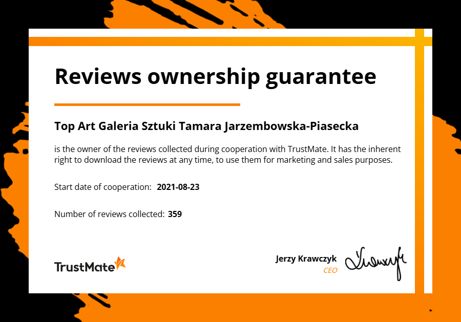 Certyfikat zebrania 359 opinii za pomocą TrustMate